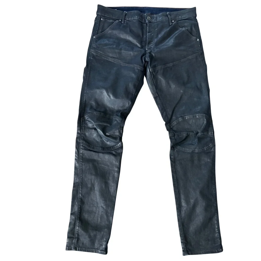 G Star Raw 5620 3D Slim Jeans Shiny Blue Black Size 38X36